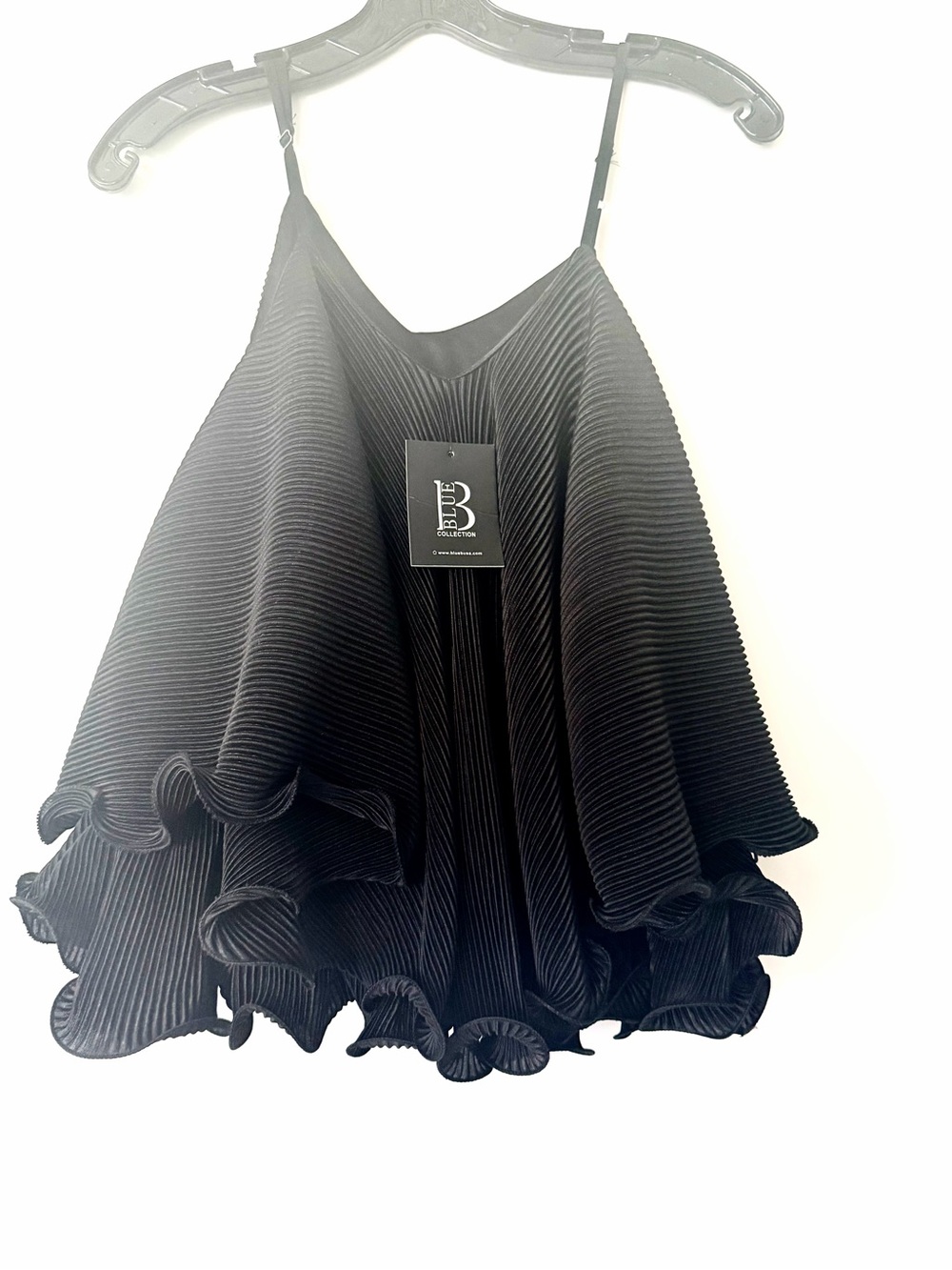Black Tiered Sleeveless Blouse